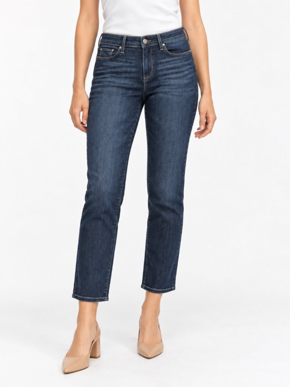 PAIGE Skyline Crop Dark Wash Stretch Jeans Size 32